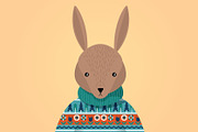 ugly sweater bunny vector