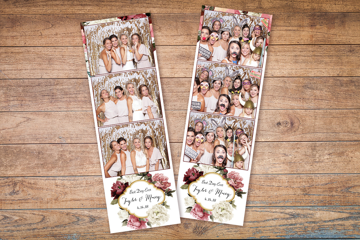 Marsala Floral Photostrip Template in Templates - product preview 8