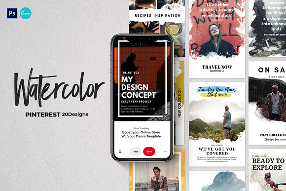 Watercolor Bundle in Instagram Templates - product preview 35