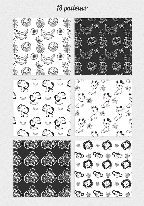 Black and White Illustration Set in Illustrations - product preview 7