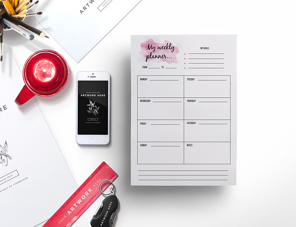 Weekly planner , daily planner in Stationery Templates - product preview 1