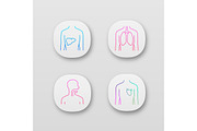 Healthy human organs app icons set