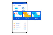Mobile banking app interface