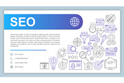 SEO web banner, business card vector