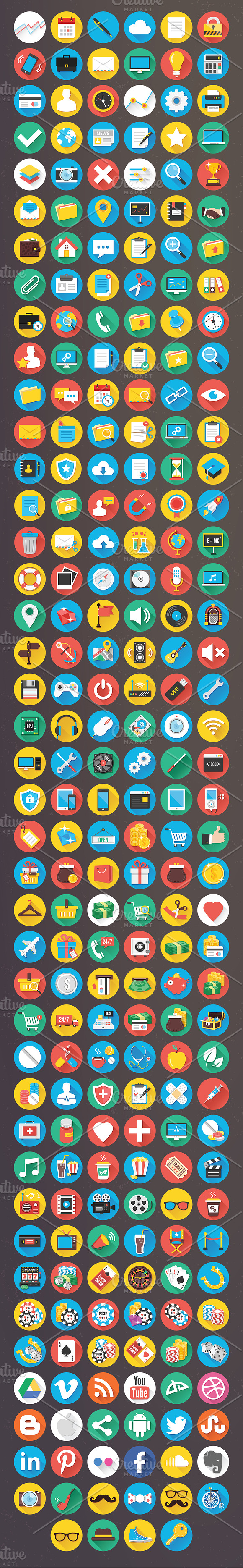 250 Flat Icons in Flat Icons - product preview 3