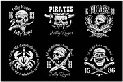 Pirates design elements - vector set