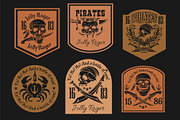 Set of pirate badges - Pirates