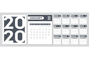 Calendar template for 2020 year