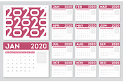 Calendar 2020 year.