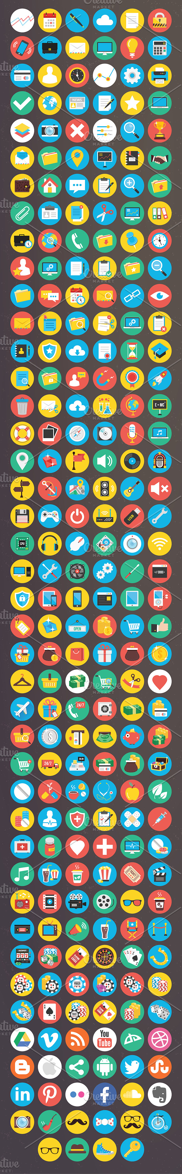 250 Flat Icons in Flat Icons - product preview 4