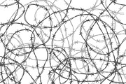 Tangled barbed wire seamless pattern