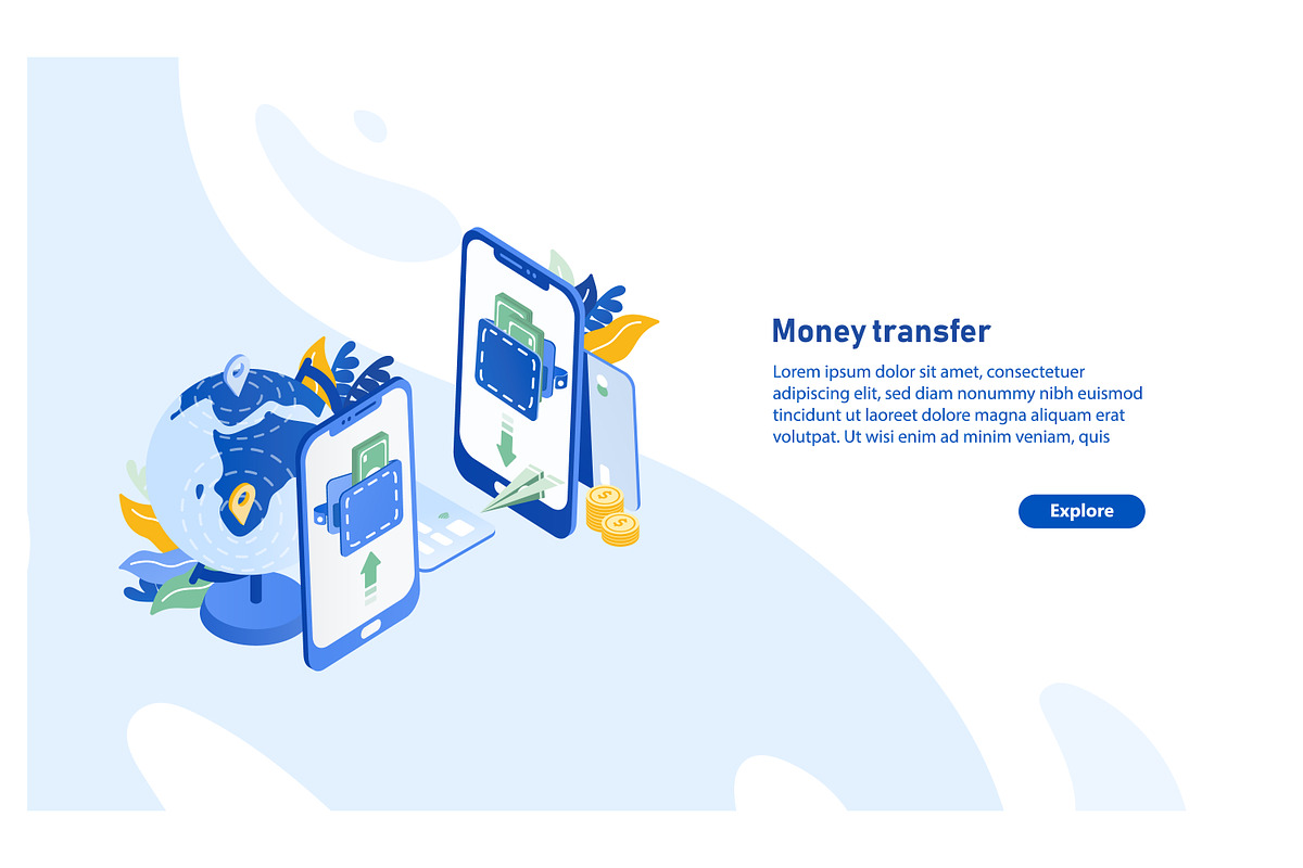 Money Transfer concept in Illustrations - product preview 8