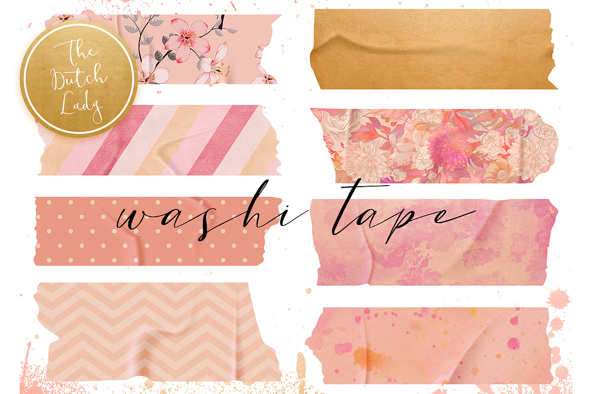 Washi Tape Clipart Set in Illustrations - product preview 8