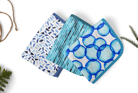 Blue watercolor background and cards in Patterns - product preview 2
