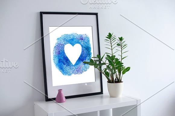 Blue watercolor background and cards in Patterns - product preview 7
