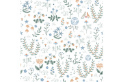Vector floral seamless pattern with