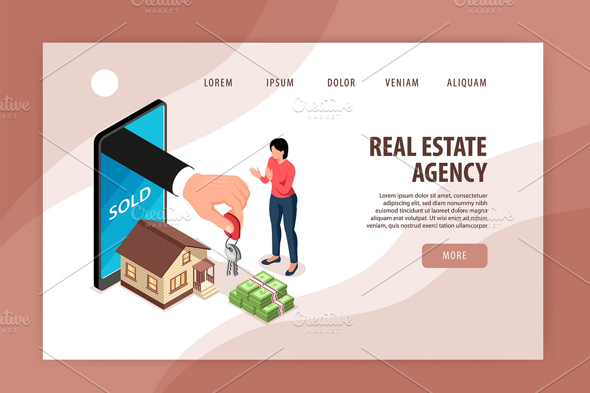 Isometric real estate banner in Illustrations - product preview 8