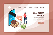 Isometric real estate banner