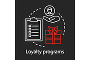 Loyalty programs chalk concept icon