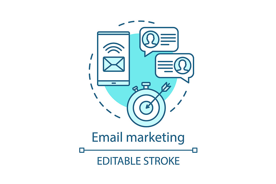 Email marketing blue concept icon