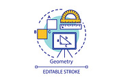 Geometry course concept icon