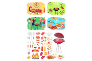 BBQ Grill Party Time Posters Vector