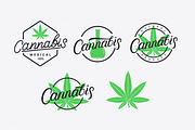 Cannabis logos, labels, emblems set