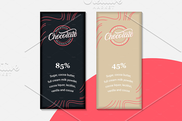 Chocolate packaging label templates in Textures - product preview 1