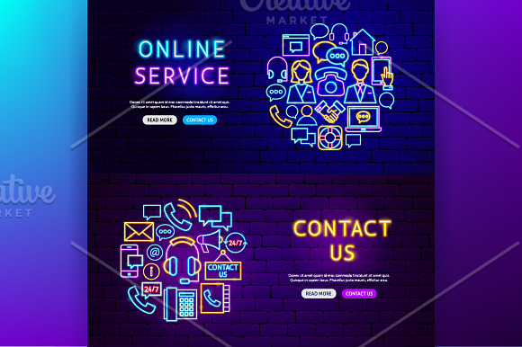 Contact Us Neon in Icons - product preview 5