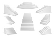 White stairs. Vector set.