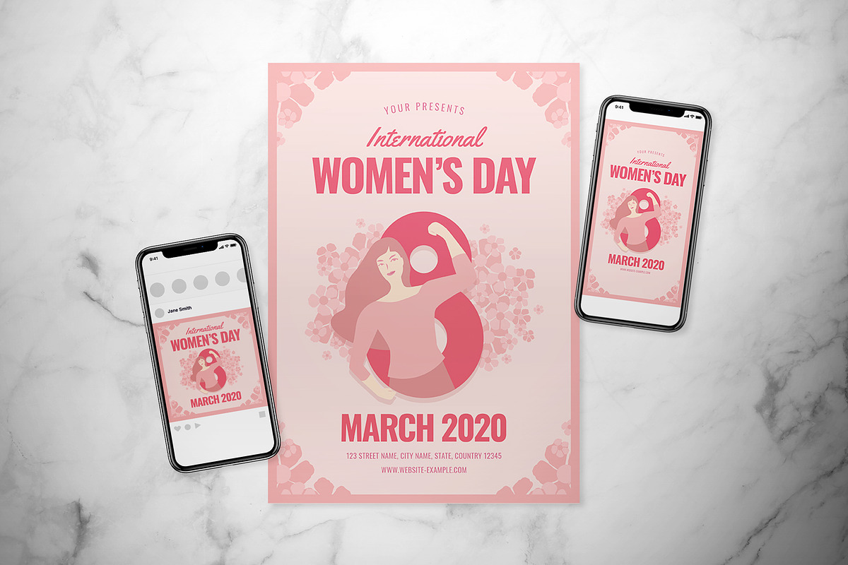International Women's Day Flyer Set in Flyer Templates - product preview 8
