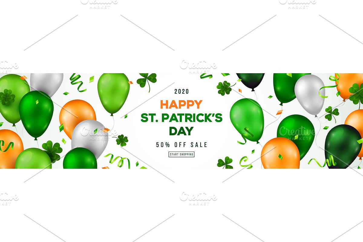 Patrick's Day white banner in Illustrations - product preview 8
