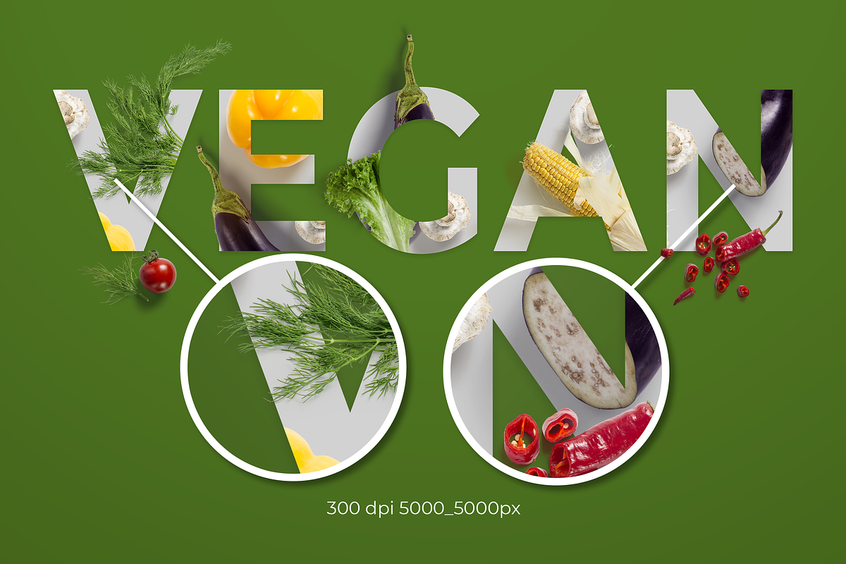 Vegan text Mockup. Print & Web in Branding Mockups - product preview 8