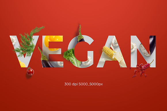Vegan text Mockup. Print & Web in Branding Mockups - product preview 1