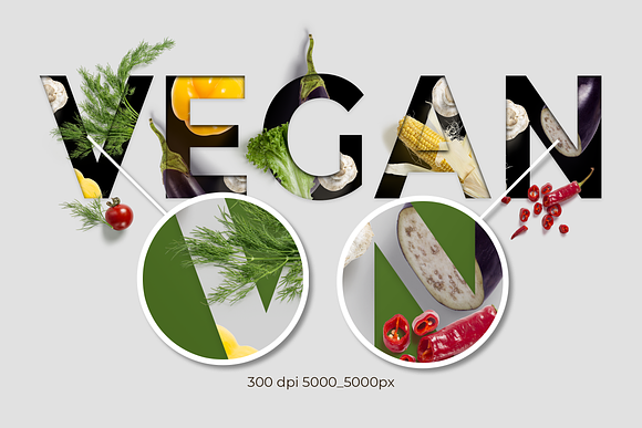 Vegan text Mockup. Print & Web in Branding Mockups - product preview 3