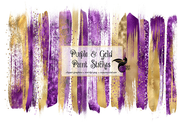 Purple and Gold Brush Strokes