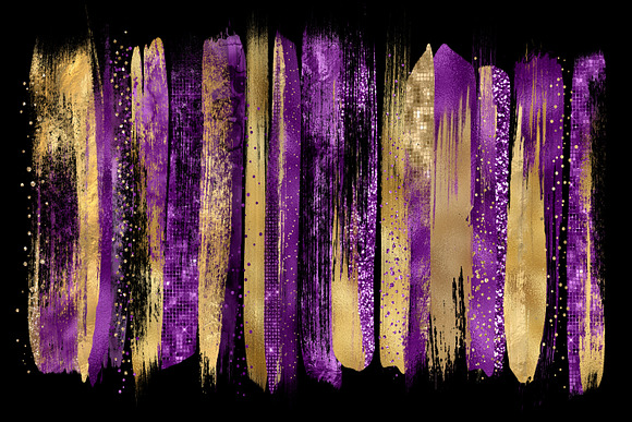 Purple and Gold Brush Strokes in Illustrations - product preview 1