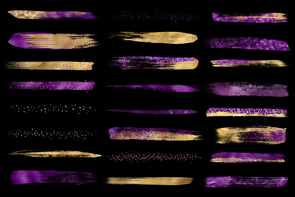 Purple and Gold Brush Strokes in Illustrations - product preview 2