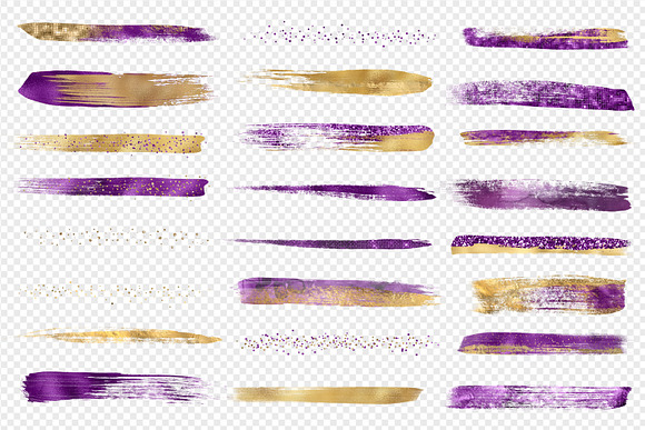 Purple and Gold Brush Strokes in Illustrations - product preview 3