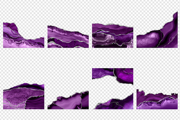 Purple and Silver Agate Borders in Textures - product preview 1