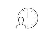 Man with clock line icon
