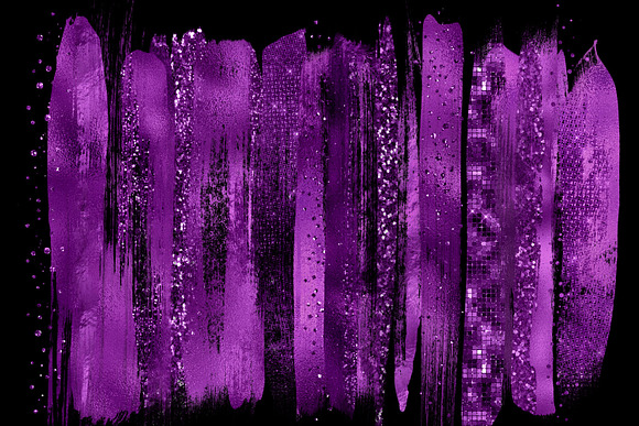 Purple Brush Strokes Clipart in Illustrations - product preview 2