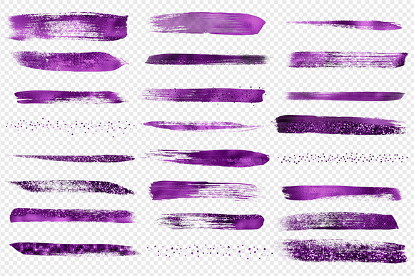 Purple Brush Strokes Clipart in Illustrations - product preview 3