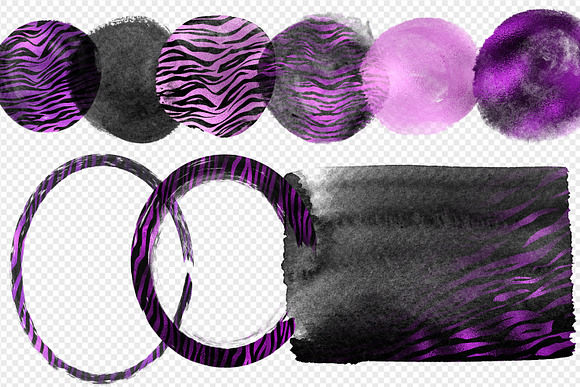 Purple Tiger Brush Strokes in Illustrations - product preview 2