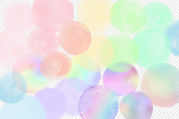 Rainbow Pastel Watercolor Circles in Textures - product preview 1