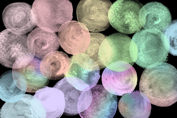 Rainbow Pastel Watercolor Circles in Textures - product preview 2
