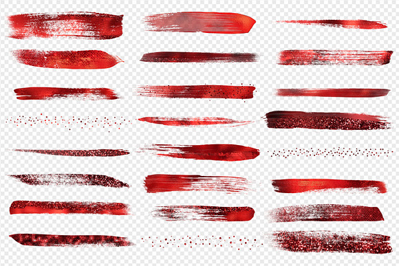 Red Brush Strokes Clipart in Illustrations - product preview 3