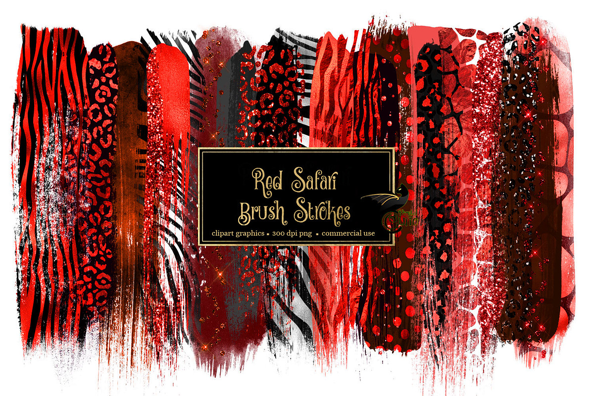 Red Safari Brush Strokes in Illustrations - product preview 8