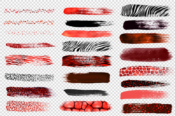 Red Safari Brush Strokes in Illustrations - product preview 1