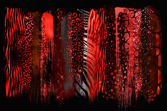 Red Safari Brush Strokes in Illustrations - product preview 4